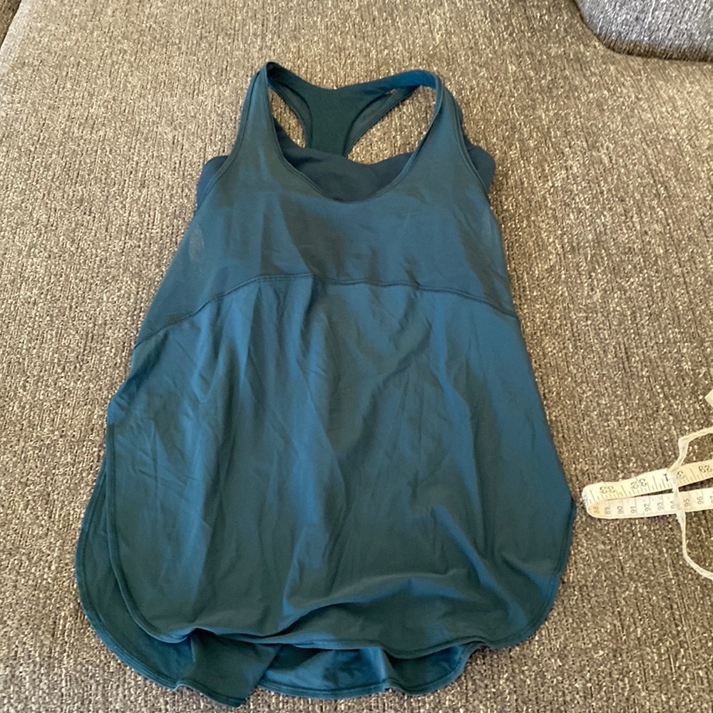 Teal Lululemon tank/bra combo